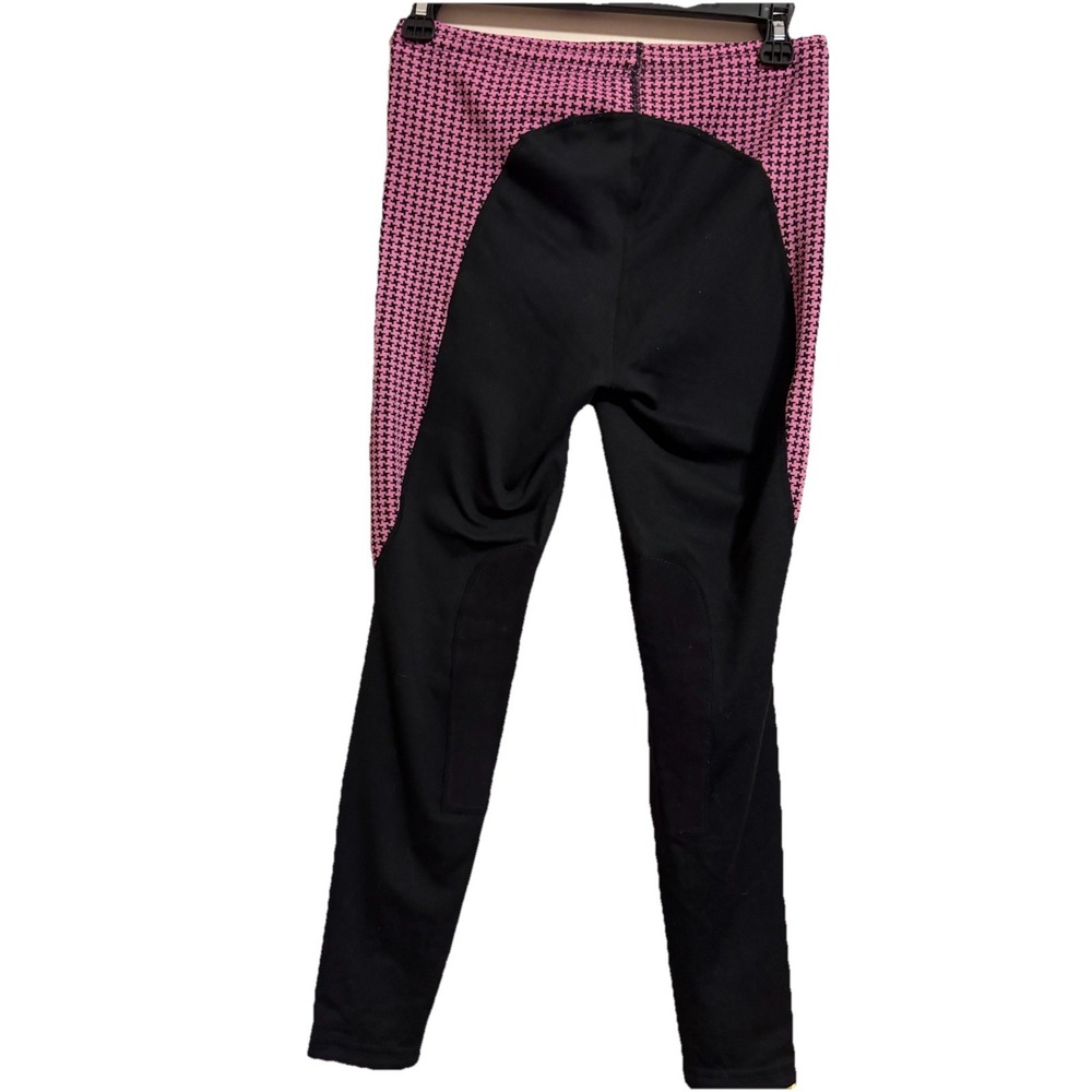 Kerrits Kids XL Equestrian Breeches Black Pink Houndstooth